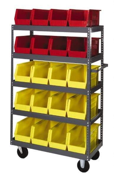 Quantum Storage - 1,000 Lb Capacity, 36" Wide x 18" Long x 57" High Shelf Cart - 5 Shelf, Steel - Apex Tool & Supply