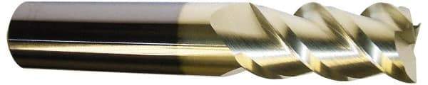 Accupro - 5/8", 1-1/4" LOC, 5/8" Shank Diam, 3-1/2" OAL, 3 Flute, Solid Carbide Square End Mill - Single End, ZrN Finish, Spiral Flute, 40° Helix, Centercutting, Right Hand Cut, Right Hand Flute - Apex Tool & Supply