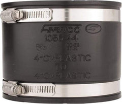 Made in USA - 4" PVC Flexible Pipe Coupling with Clamp - 4" Long, Pipe x Pipe, Stainless Steel Clamp - Apex Tool & Supply