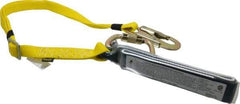 Gemtor - 6' Long, 350 Lb Capacity, 1 Leg Locking Snap Hook Harness Shock Absorbing Lanyard - Polyester Webbing, Carabiner Anchorage Connection - Apex Tool & Supply