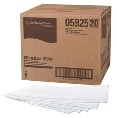 WypAll - 1/4 Fold Food Service Wipes - Box, 23-1/2" x 12-1/2" Sheet Size, Blue & White - Apex Tool & Supply