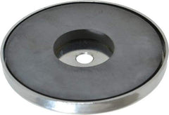 Mag-Mate - 95 Lb Max Pull Force, 1/2" Overall Height, 4.9" Diam, Ceramic Cup Magnet - Through Hole Style, Chrome Plated - Apex Tool & Supply