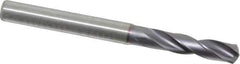 Kennametal - 5.4991mm 140° Spiral Flute Solid Carbide Screw Machine Drill Bit - Multilayer TiAlN Finish, Right Hand Cut, 28mm Flute Length, 66mm OAL, Standard Point, Straight Shank - Apex Tool & Supply