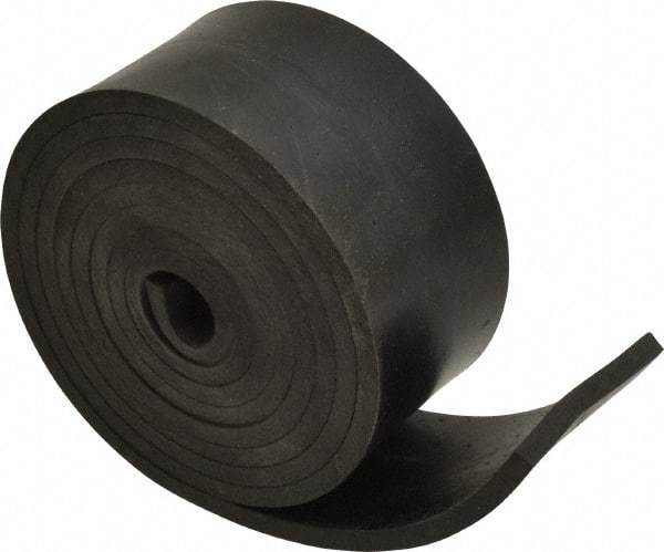 Made in USA - 3/16" Thick x 2" Wide x 60" Long, Buna-N Rubber Strip - Stock Length, 40 Shore A Durometer, 800 to 1,000 psi Tensile Strength, -20 to 170°F, Black - Apex Tool & Supply
