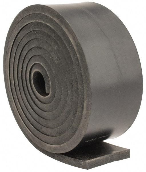 Made in USA - 1/4" Thick x 2" Wide x 60" Long, Neoprene Rubber Strip - Stock Length, 40 Shore A Durometer, 1,000 to 1,200 psi Tensile Strength, -40 to 212°F, Black - Apex Tool & Supply