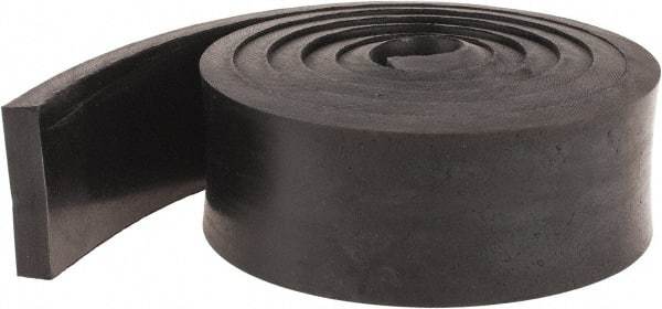 Made in USA - 3/8" Thick x 2" Wide x 60" Long, Neoprene Rubber Strip - Stock Length, 40 Shore A Durometer, 1,000 to 1,200 psi Tensile Strength, -40 to 212°F, Black - Apex Tool & Supply