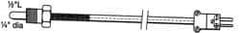 Thermo Electric - 0 to 221°F, T Pipe Plug, Thermocouple Probe - 5 Ft. Cable Length, Mini Connector, 10 Sec Response Time - Apex Tool & Supply