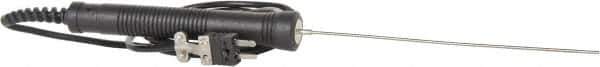 Thermo Electric - 0 to 1335°F, Coiled Cable, J Small Diameter, Thermocouple Probe - 5 Ft. Cable Length, Mini Connector, 4 Inch Probe Sheath Length, 2 Sec Response Time - Apex Tool & Supply
