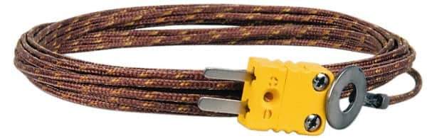 Thermo Electric - 0 to 900°F, K Surface, Thermocouple Probe - 25 Ft. Cable Length, Mini Connector, 15 Sec Response Time - Apex Tool & Supply