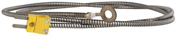 Thermo Electric - 0 to 900°F, K Surface, Thermocouple Probe - 4 Ft. Cable Length, Mini Connector, 15 Sec Response Time - Apex Tool & Supply
