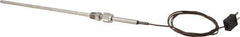 Thermo Electric - 0 to 1600°F, J Pipe Fitting, Thermocouple Probe - 6 Ft. Cable Length, Mini Connector, 9 Sec Response Time - Apex Tool & Supply
