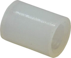 Electro Hardware - 0.116" ID x 3/16" OD, #4 Screw, Grade 101 Nylon Female Unthreaded Circuit Board Spacer - Round Body, Uncoated, 1/4" OAL - Apex Tool & Supply