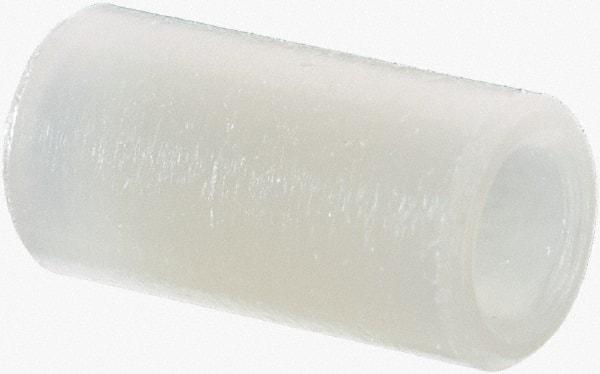 Electro Hardware - 0.116" ID x 3/16" OD, #4 Screw, Grade 101 Nylon Female Unthreaded Circuit Board Spacer - Round Body, Uncoated, 3/8" OAL - Apex Tool & Supply