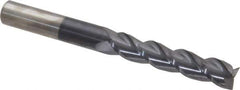 Accupro - 5/8", 3" LOC, 5/8" Shank Diam, 6" OAL, 3 Flute, Solid Carbide Square End Mill - Single End, AlTiN Finish, Spiral Flute, 40° Helix, Centercutting, Right Hand Cut, Right Hand Flute - Apex Tool & Supply