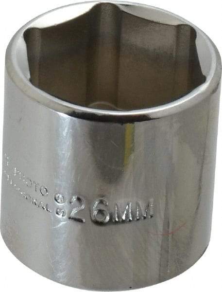 Proto - 3/8" Drive, Standard Hand Socket - 6 Points, 1-3/8" OAL, Chrome Vanadium, Chrome Finish - Apex Tool & Supply