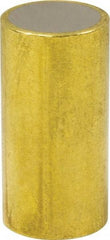Mag-Mate - 3/8" Diam x 3/4" High, 0.2 Lb Average & 0.4 Lb Max Pull Force, Brass Alnico Shielded Magnet - 800°F Max Operating Temp, 0.032" Wall Thickness, Grade 5 Alnico - Apex Tool & Supply