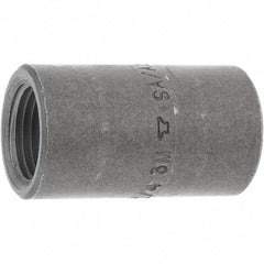 Made in USA - Size 3/8 x 1/4", Class 3,000, Forged Carbon Steel Black Pipe Reducing Coupling - 3,000 psi, Threaded End Connection - Apex Tool & Supply