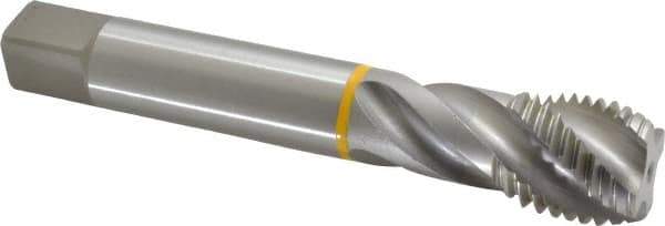 Emuge - 1-1/4 - 7 UNC 4 Flute 2B Modified Bottoming Spiral Flute Tap - Cobalt, Bright Finish, 7.087" OAL, Right Hand Flute, Right Hand Thread, Series Enorm - Apex Tool & Supply