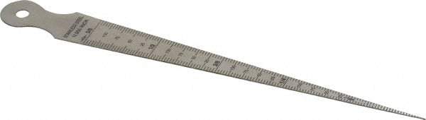 Value Collection - 1/32 to 5/8 Inch Measurement, 1 Leaf Taper Gage - 15mm Long, Stainless Steel, 1/64 Inch Graduation - Apex Tool & Supply