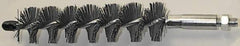 Schaefer Brush - 3" Brush Length, 1/2" Diam, Single Stem, Single Spiral Tube Brush - 4-3/4" Long, Silicone Carbide Impregnated Nylon, 8-32 Male Connection - Apex Tool & Supply