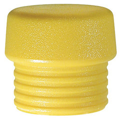 Split Head Mallet Face 1.5″ Med Hard Shore Hardness 65-D, Yellow, Polyurethane - Apex Tool & Supply