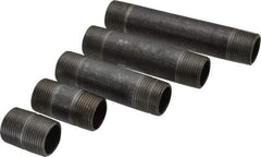 Made in USA - 66 Piece, 3/4" Pipe, Black Finished Steel Pipe Nipple Set - Schedule 40, (6) Close, (6) 1-1/2, (6) 2, (6) 2-1/2, (6) 3, (6) 3-1/2, (6) 4, (6) 4-1/2, (6) 5, (6) 5-1/2, (6) 6 - Apex Tool & Supply
