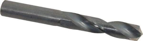 Hertel - 0.404" 135° Spiral Flute High Speed Steel Screw Machine Drill Bit - Oxide Finish, Right Hand Cut, 1-15/16" Flute Length, 3-5/16" OAL, Split Point, Straight Shank - Apex Tool & Supply