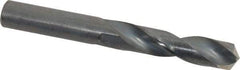 Hertel - 0.404" 135° Spiral Flute High Speed Steel Screw Machine Drill Bit - Oxide Finish, Right Hand Cut, 1-15/16" Flute Length, 3-5/16" OAL, Split Point, Straight Shank - Apex Tool & Supply