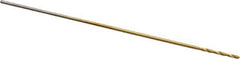 Hertel - 1/64" 135° High Speed Steel Jobber Drill - TiN Finish, Right Hand Cut, Spiral Flute, 3/4" OAL, Split Point - Apex Tool & Supply