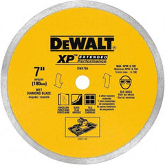 DeWALT - 7" Diam, 5/8" Arbor Hole Diam, Wet & Dry Cut Saw Blade - Diamond-Tipped, Standard Round Arbor - Apex Tool & Supply