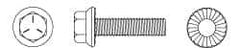 Value Collection - 7/16-14 UNC, 1" Length Under Head, Hex Drive Flange Bolt - 1" Thread Length, Grade 5 Steel, Serrated Flange, Zinc-Plated Finish - Apex Tool & Supply