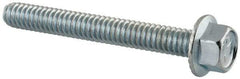 Value Collection - 1/4-20 UNC, 2" Length Under Head, Hex Drive Flange Bolt - 2" Thread Length, Grade 5 Steel, Serrated Flange, Zinc-Plated Finish - Apex Tool & Supply