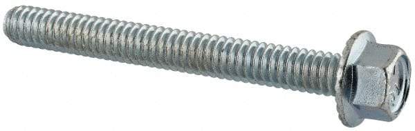 Value Collection - 1/4-20 UNC, 2-1/4" Length Under Head, Hex Drive Flange Bolt - 2-1/4" Thread Length, Grade 5 Steel, Serrated Flange, Zinc-Plated Finish - Apex Tool & Supply
