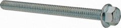 Value Collection - 1/4-20 UNC, 3" Length Under Head, Hex Drive Flange Bolt - 3" Thread Length, Grade 5 Steel, Serrated Flange, Zinc-Plated Finish - Apex Tool & Supply