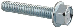 Value Collection - 5/16-18 UNC, 1-3/4" Length Under Head, Hex Drive Flange Bolt - 1-3/4" Thread Length, Grade 5 Steel, Serrated Flange, Zinc-Plated Finish - Apex Tool & Supply