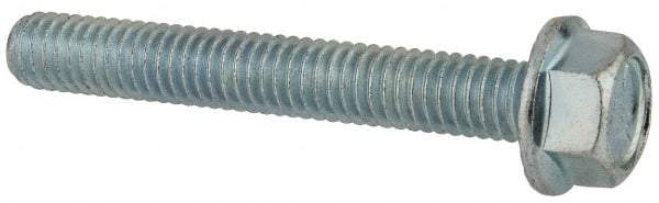 Value Collection - 5/16-18 UNC, 2-1/4" Length Under Head, Hex Drive Flange Bolt - 2-1/4" Thread Length, Grade 5 Steel, Serrated Flange, Zinc-Plated Finish - Apex Tool & Supply