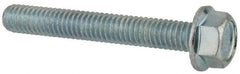 Value Collection - 5/16-18 UNC, 2-1/4" Length Under Head, Hex Drive Flange Bolt - 2-1/4" Thread Length, Grade 5 Steel, Serrated Flange, Zinc-Plated Finish - Apex Tool & Supply