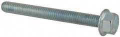 Value Collection - 5/16-18 UNC, 3" Length Under Head, Hex Drive Flange Bolt - 3" Thread Length, Grade 5 Steel, Serrated Flange, Zinc-Plated Finish - Apex Tool & Supply