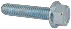 Value Collection - 3/8-16 UNC, 1-3/4" Length Under Head, Hex Drive Flange Bolt - 1-3/4" Thread Length, Grade 5 Steel, Serrated Flange, Zinc-Plated Finish - Apex Tool & Supply