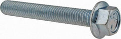 Value Collection - 3/8-16 UNC, 2-3/4" Length Under Head, Hex Drive Flange Bolt - 2-3/4" Thread Length, Grade 5 Steel, Serrated Flange, Zinc-Plated Finish - Apex Tool & Supply