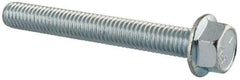 Value Collection - 3/8-16 UNC, 3" Length Under Head, Hex Drive Flange Bolt - 3" Thread Length, Grade 5 Steel, Serrated Flange, Zinc-Plated Finish - Apex Tool & Supply