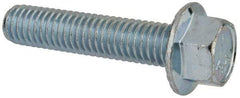 Value Collection - 7/16-14 UNC, 2" Length Under Head, Hex Drive Flange Bolt - 2" Thread Length, Grade 5 Steel, Serrated Flange, Zinc-Plated Finish - Apex Tool & Supply