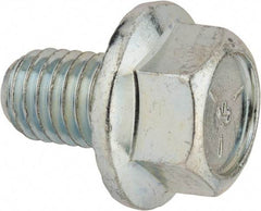 Value Collection - 1/2-13 UNC, 3/4" Length Under Head, Hex Drive Flange Bolt - 3/4" Thread Length, Grade 5 Steel, Serrated Flange, Zinc-Plated Finish - Apex Tool & Supply