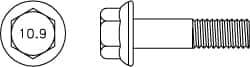 Value Collection - M8x1.25 Metric Coarse, 50mm Length Under Head, Hex Drive Flange Bolt - 30mm Thread Length, Grade 10.9 Alloy Steel, Smooth Flange, Phosphate & Oil Finish - Apex Tool & Supply