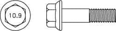 Value Collection - M8x1.25 Metric Coarse, 50mm Length Under Head, Hex Drive Flange Bolt - 30mm Thread Length, Grade 10.9 Alloy Steel, Smooth Flange, Phosphate & Oil Finish - Apex Tool & Supply