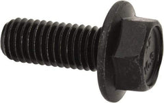 Value Collection - M10x1.50 Metric Coarse, 25mm Length Under Head, Hex Drive Flange Bolt - 25mm Thread Length, Grade 10.9 Alloy Steel, Smooth Flange, Phosphate & Oil Finish - Apex Tool & Supply