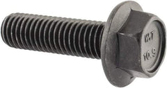 Value Collection - M10x1.50 Metric Coarse, 35mm Length Under Head, Hex Drive Flange Bolt - 35mm Thread Length, Grade 10.9 Alloy Steel, Smooth Flange, Phosphate & Oil Finish - Apex Tool & Supply