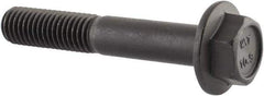 Value Collection - M10x1.50 Metric Coarse, 60mm Length Under Head, Hex Drive Flange Bolt - 35mm Thread Length, Grade 10.9 Alloy Steel, Smooth Flange, Phosphate & Oil Finish - Apex Tool & Supply