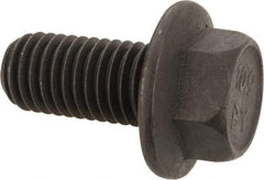 Value Collection - M12x1.75 Metric Coarse, 25mm Length Under Head, Hex Drive Flange Bolt - 25mm Thread Length, Grade 10.9 Alloy Steel, Smooth Flange, Phosphate & Oil Finish - Apex Tool & Supply