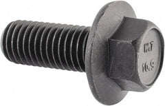 Value Collection - M12x1.75 Metric Coarse, 30mm Length Under Head, Hex Drive Flange Bolt - 30mm Thread Length, Grade 10.9 Alloy Steel, Smooth Flange, Phosphate & Oil Finish - Apex Tool & Supply